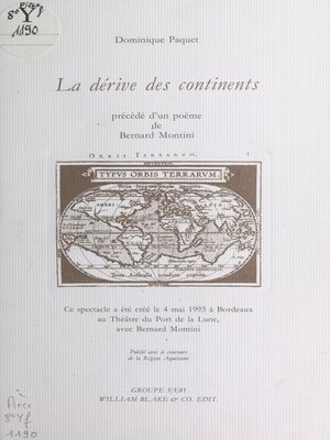 cover image of La Dérive des continents